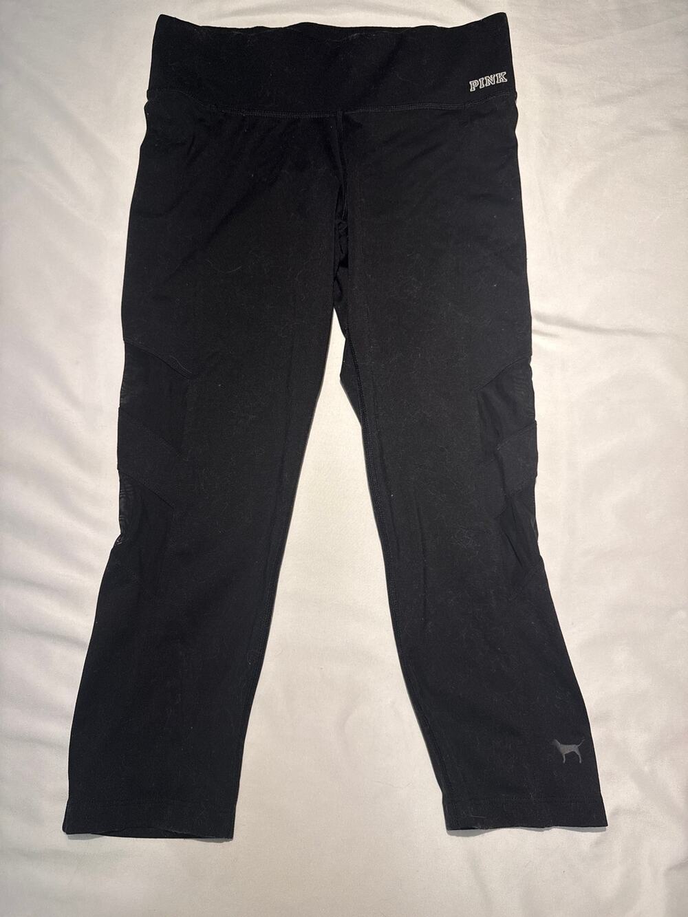 Victoria's Secret Pink Capri Legging Mesh XS Ultimate Yoga Black